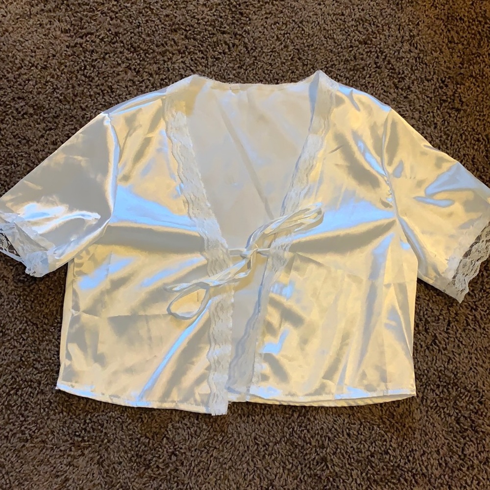 White silk top